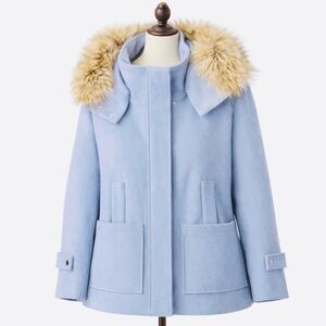Nine West. NWOT. Winter Coat. Sky Blue Faux Fur Hooded Coat. Women M.
Never worn